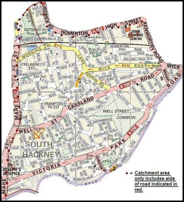 catchment area map