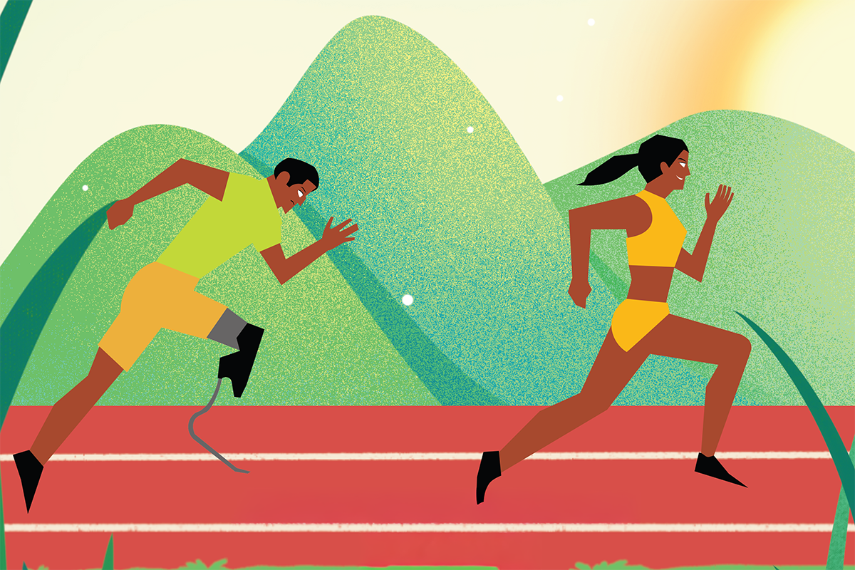 running webinar graphic of runners